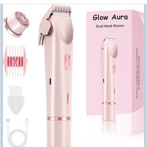 Glow Aura Dual-Head Electric Shaver - Pink